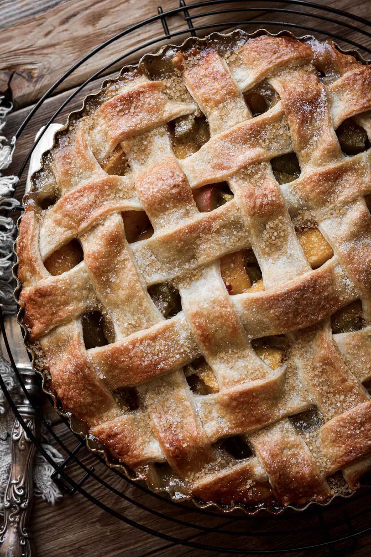 Peach lattice pie.