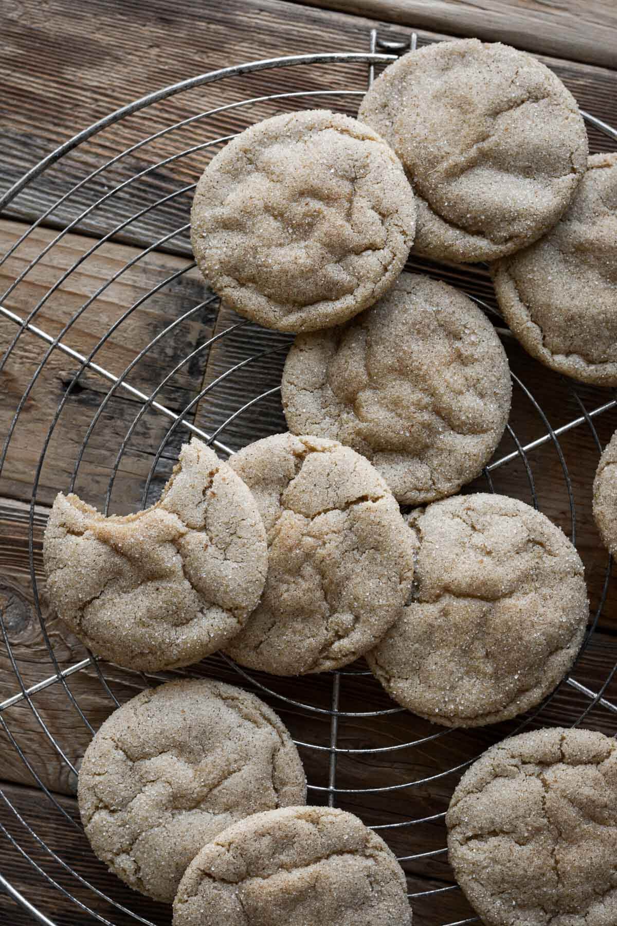 Soft maple cookies on a cooling rack.