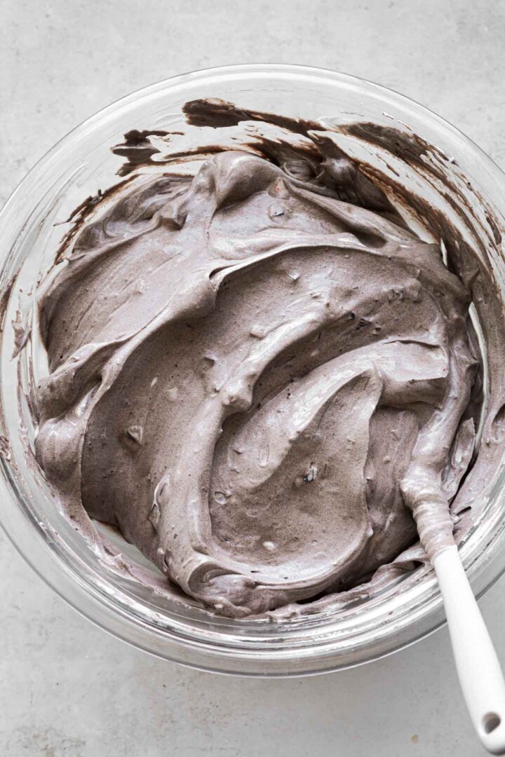 Step 6 for making chocolate peppermint ice cream - finished ice cream.
