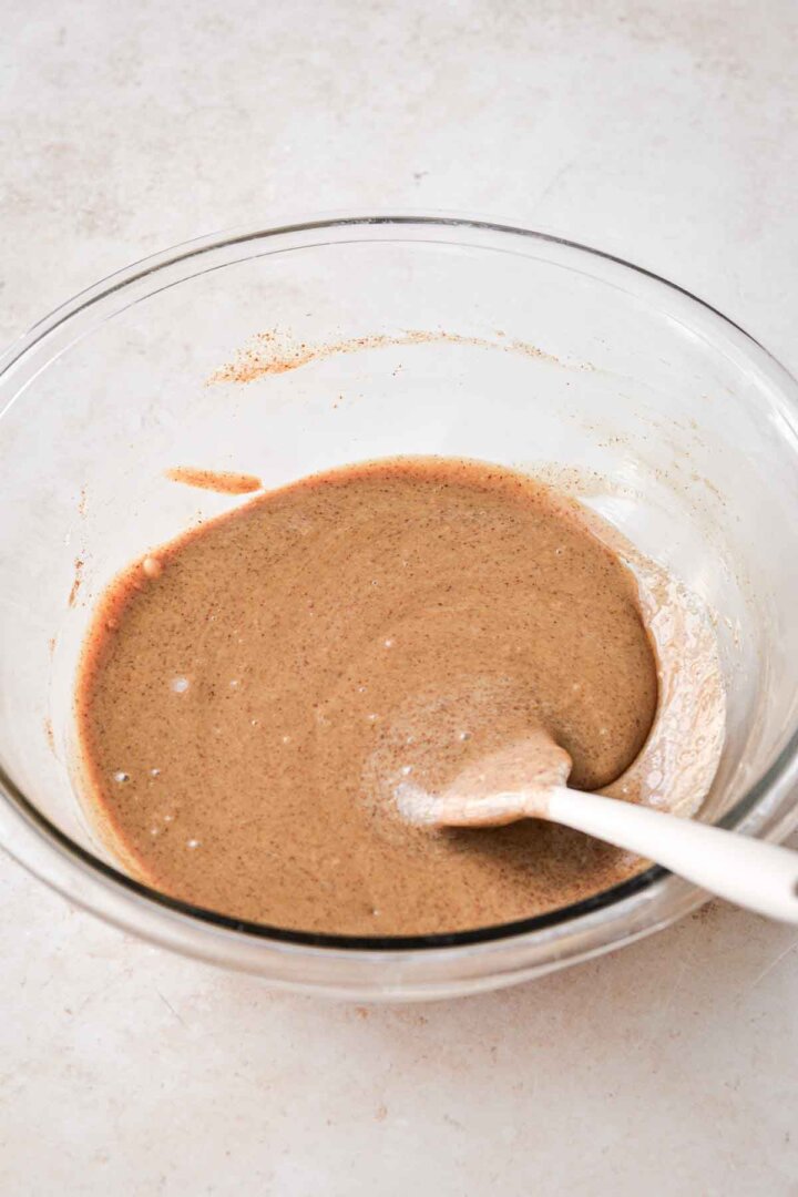 Step 2 for making coffee ice cream - mixing ingredients.