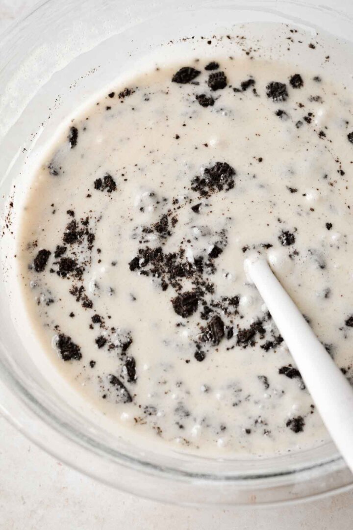 Cookies and cream cake batter.