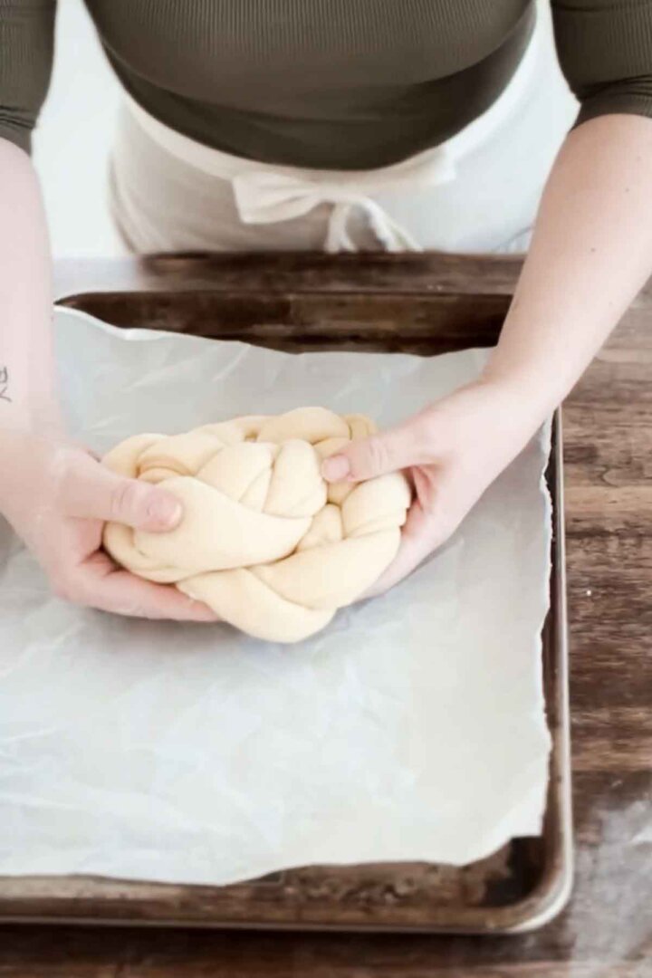 Step 9 for making Easter bread - proofing dough.