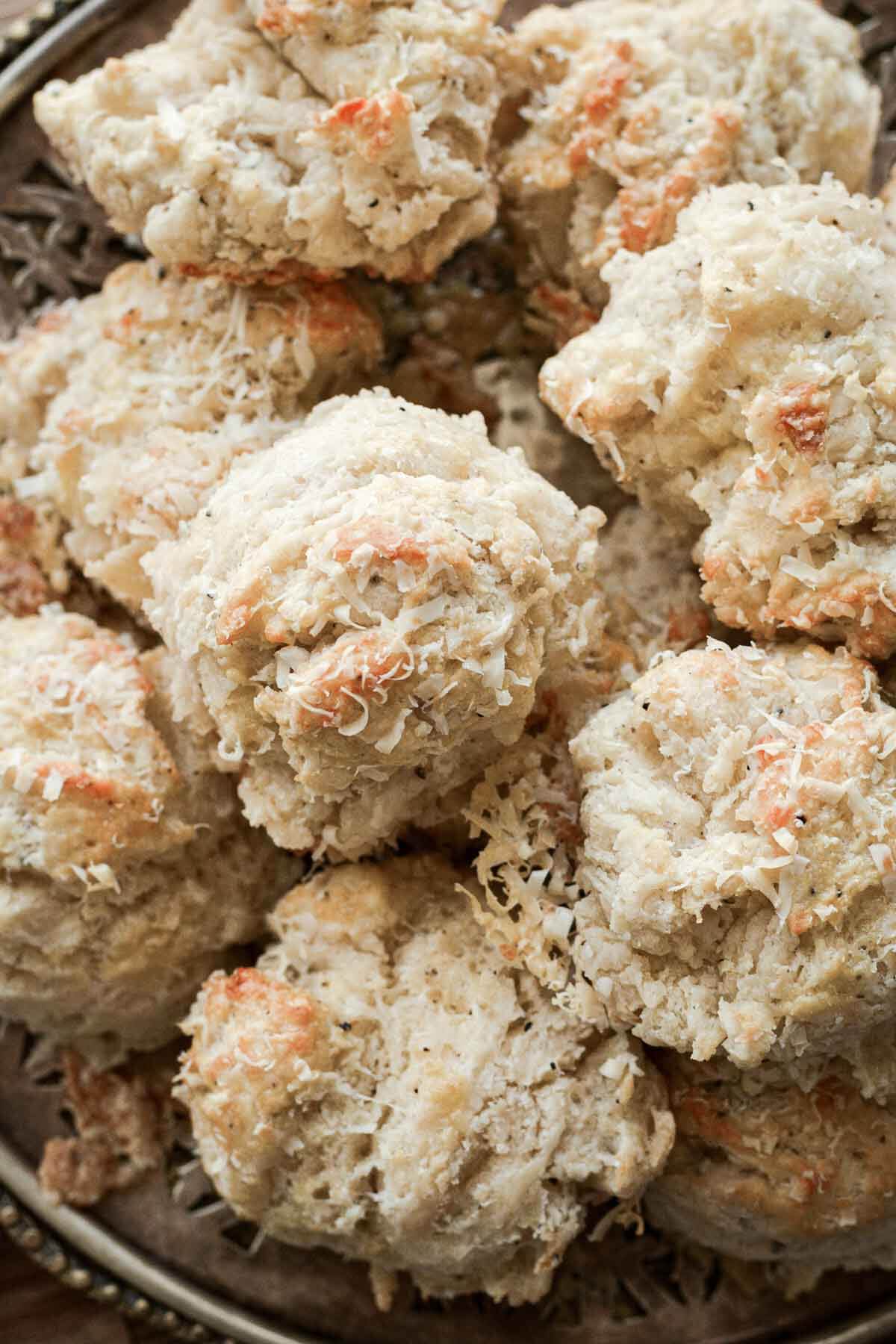 Parmesan pepper drop biscuits.