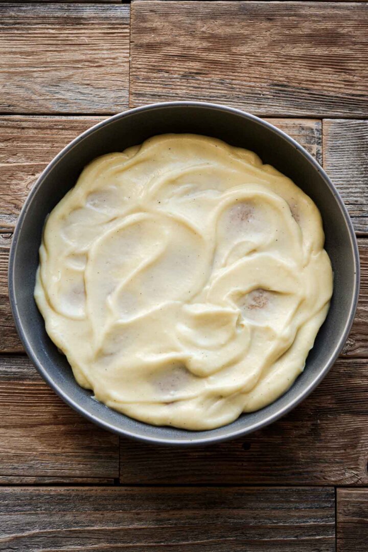 Step 2 for making banana pudding - custard layer.