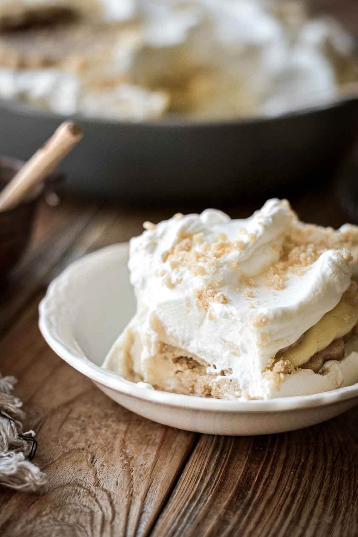 Bowl of banana pudding.