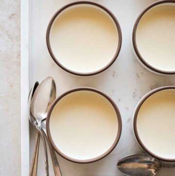 Lemon posset in ramekins.