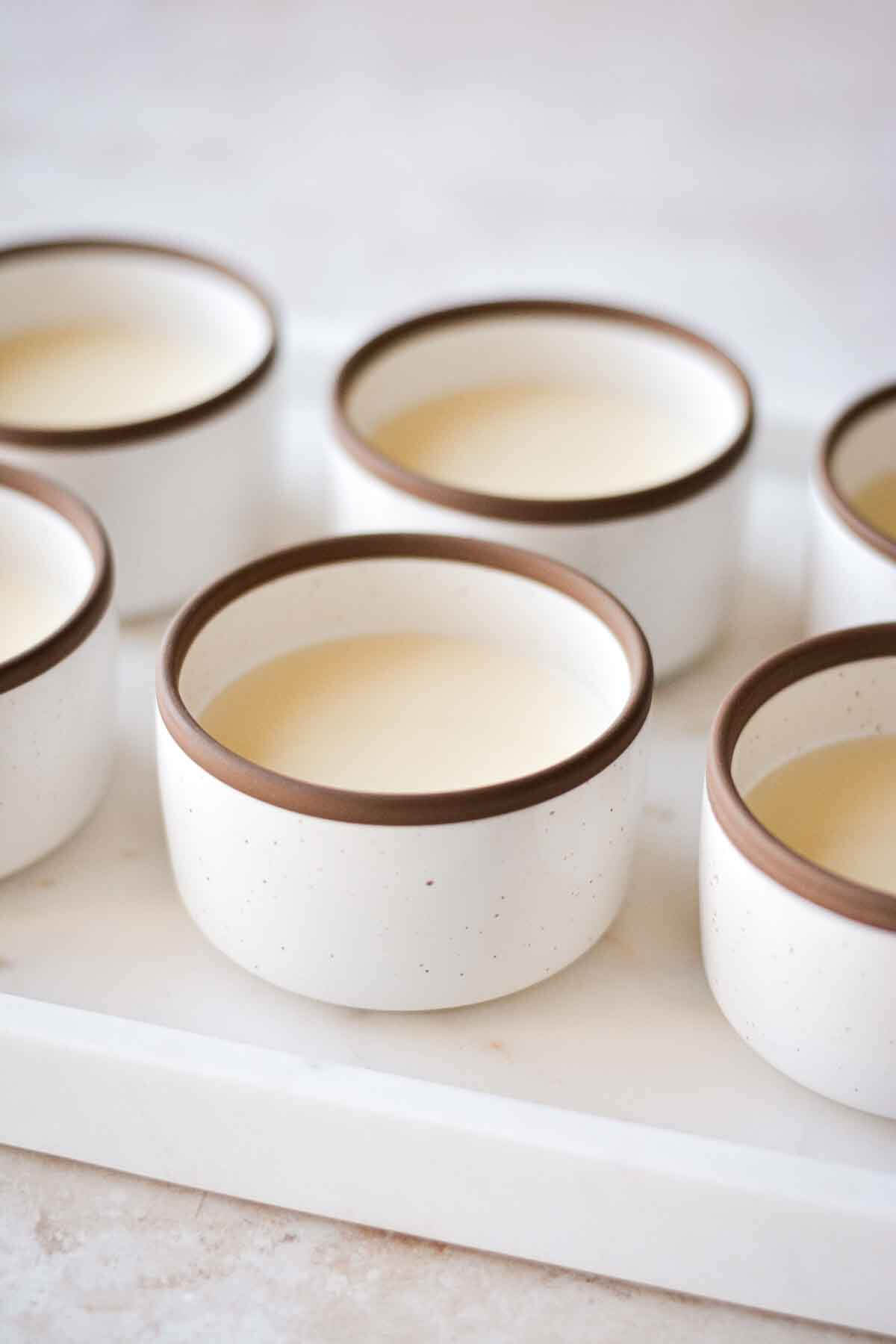 Ramekins of lemon posset.