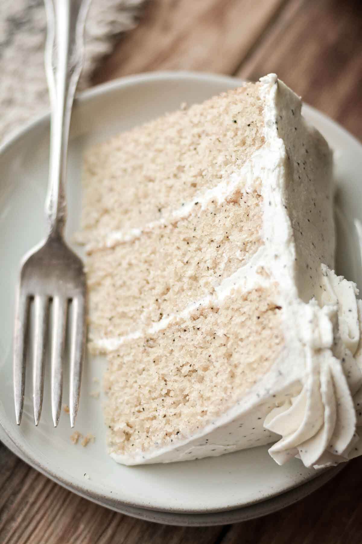 Slice of London fog earl grey tea cake.