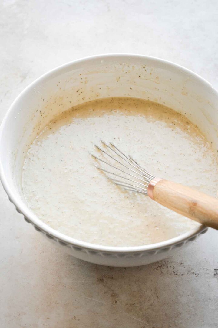 Chamomile tea cake batter.