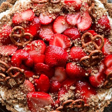 Strawberry pretzel pie.