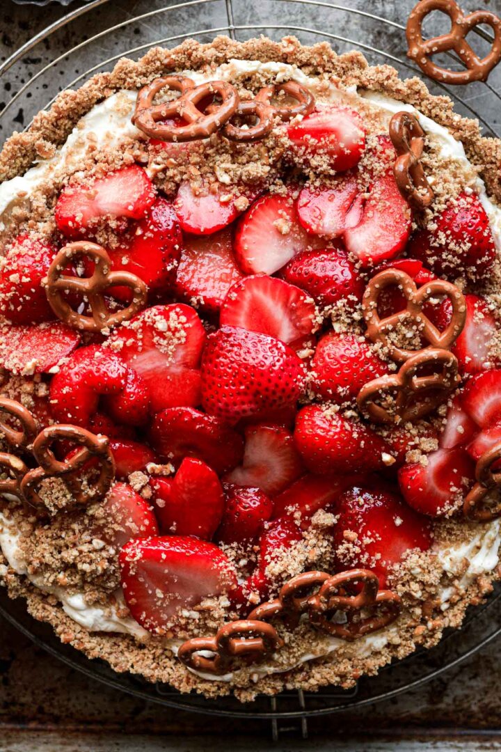 Strawberry pretzel pie.