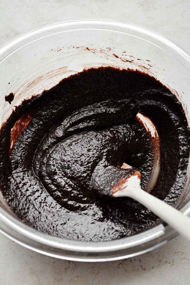 Step 5 for making brownie batter ice cream - bowl of brownie batter.