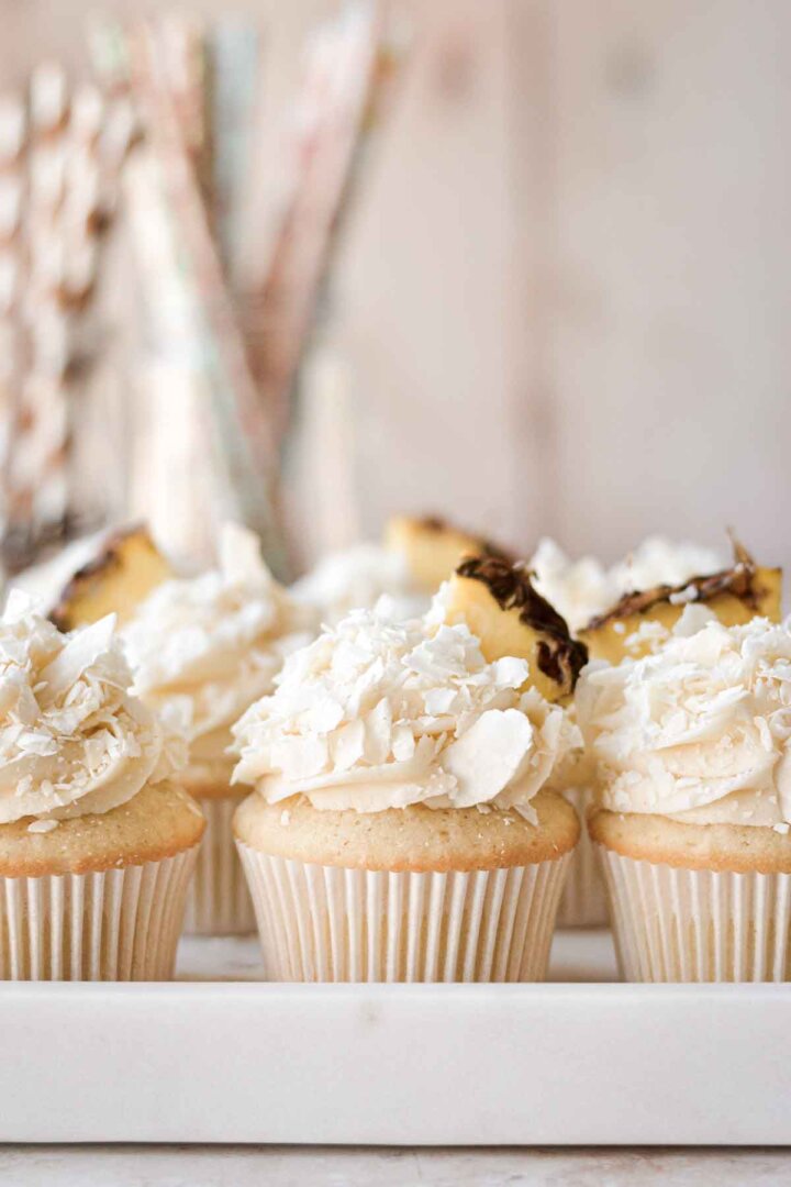 Pineapple coconut cupcakes.