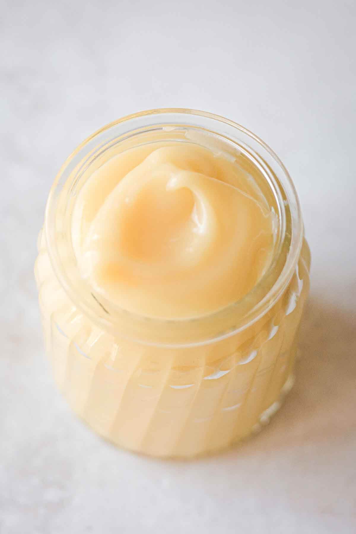 Jar of pineapple curd.