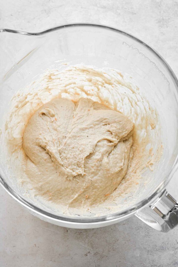 Dough for cinnamon rolls ready to rise.