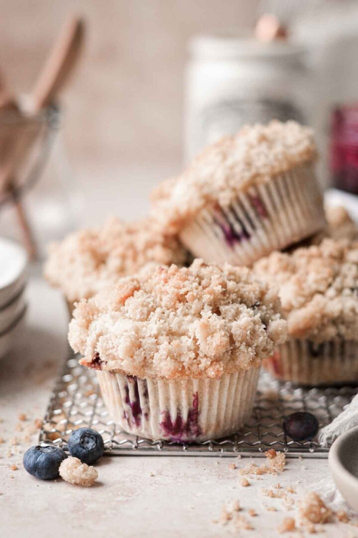 Blueberry crumb muffins.