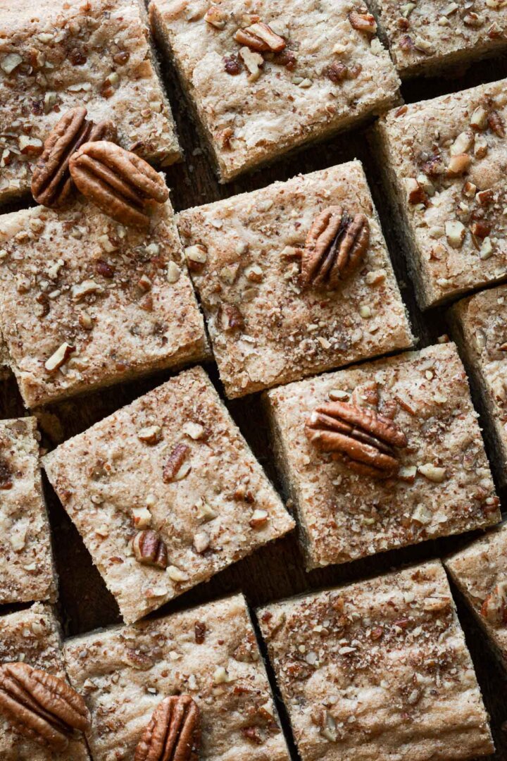 Brown butter bourbon pecan blondies.