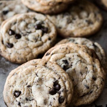 Big bakery style chocolate chip cookies.