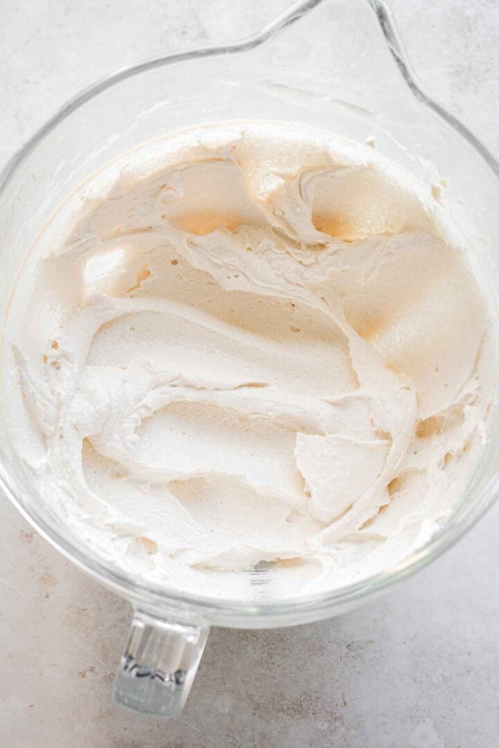 Step 2 for making bakery chocolate ship cookies - whipped butter and sugar.
